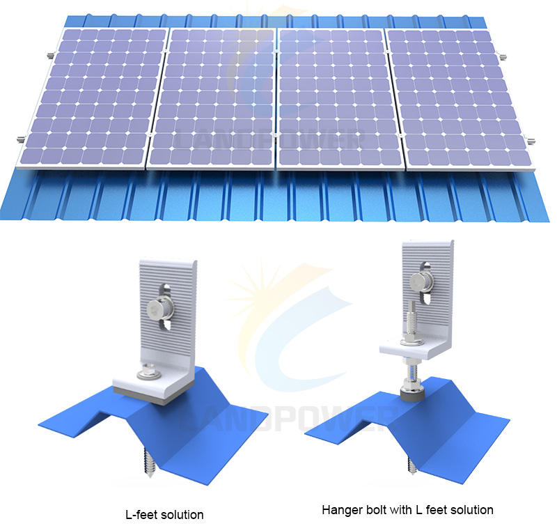 L-FOOT SOLAR PANEL MOUNTING FOR TRAPEZOIDAL ROOFS L-FOOT SOLAR PANEL MOUNTING FOR TRAPEZOIDAL ROOFS