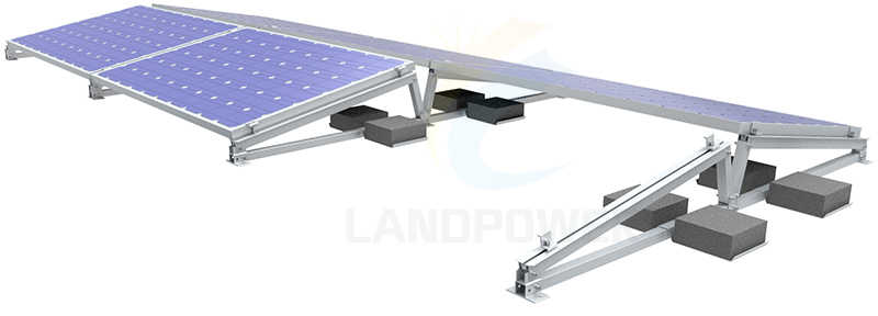 east west ballasted roof mounting